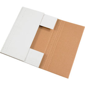 Global Industrial B1638185 Global Industrial™ Corrugated Easy-Fold Mailers, 14-1/8"L x 8-5/8"W x 2"H, White image.