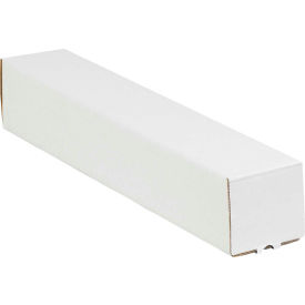 Global Industrial B42893 Square Mailing Tubes, 3"W x 3"D x 18"L, White image.