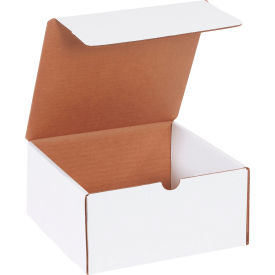 Global Industrial B2077737 Global Industrial™ Corrugated Literature Mailers, 8"L x 8"W x 4"H, White image.
