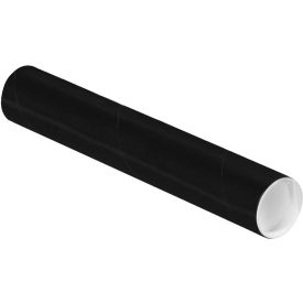 Colored Mailing Tubes With Caps 2"" Dia. x 12""L 0.06"" Thick Black 50/Pack