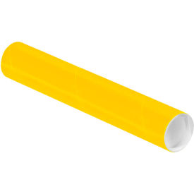Colored Mailing Tubes With Caps 2"" Dia. x 12""L 0.06"" Thick Yellow 50/Pack