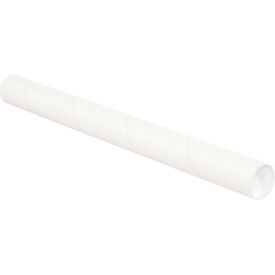 Mailing Tubes With Caps 2-1/2"" Dia. x 12""L 0.06"" Thick White 34/Pack