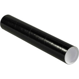 Colored Mailing Tubes With Caps 3"" Dia. x 18""L 0.07"" Thick Black 24/Pack