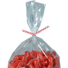 Global Industrial B1645738 Global Industrial™ Paper Twist Ties, 12"L x 5/32"W, Red Candy Stripe, 2000/Pack image.