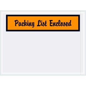Panel Face Envelopes "Packing List Enclosed" Print 6"L x 4-1/2"W Orange 1000/Pack