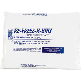 Box Packaging Inc RB64 Re-Freez-R-Brix™ Cold Bricks, 64 Oz., 11-1/4"L x 9-1/4"W x 1"H, White/Blue, 12/Pack image.