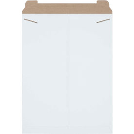 Box Packaging Inc RM11W Stayflats® Tab Lock Mailers, 18"W x 24"L, White, 50/Pack image.