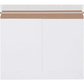 Box Packaging Inc RMU129W Stayflats Lite® Side Loading Mailers, 12-1/4"W x 9-3/4"L, White, 200/Pack image.