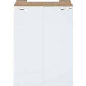 Box Packaging Inc RM12SFW Stayflats® Tab Lock Mailers, 20"W x 27"L, White, 50/Pack image.