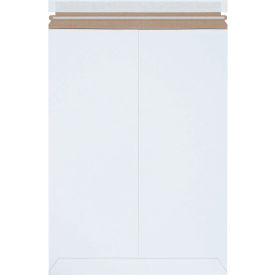 Box Packaging Inc RM18SS Stayflats Plus® Self-Seal Mailers, 13"W x 18"L, White, 100/Pack image.