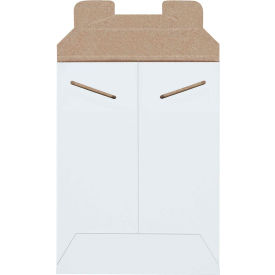 Box Packaging Inc RM1W Stayflats® Tab Lock Mailers, 6"W x 8"L, White, 100/Pack image.