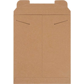 Box Packaging Inc RM3 Stayflats® Tab Lock Mailers, 11"W x 13-1/2"L, Kraft, 100/Pack image.