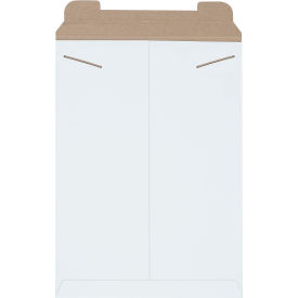 Box Packaging Inc RM6W Stayflats® Tab Lock Mailers, 13"W x 18"L, White, 100/Pack image.