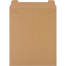 Box Packaging Inc RM7 Stayflats® Tab Lock Mailers, 17"W x 21", Kraft, 50/Pack image.