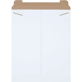 Box Packaging Inc RM7W Stayflats® Tab Lock Mailers, 17"W x 21"L, White, 100/Pack image.