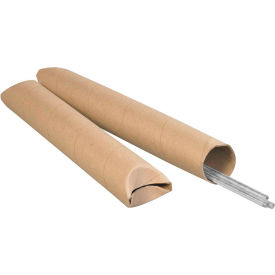 Global Industrial B42839 Crimped End Mailing Tubes, 3" Dia. x 26"L, 0.07" Thick, Kraft, 24/Pack image.
