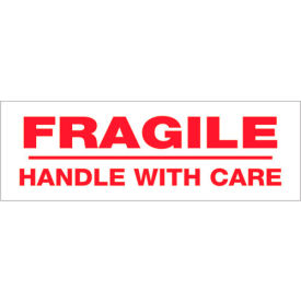 Box Packaging Inc T901P026PK Tape Logic® Printed Carton Sealing Tape "Fragile Handle With Care" 2" x 55 Yds. Red/White image.