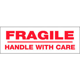Box Packaging Inc T902P02 Tape Logic® Carton Sealing Tape, Fragile Handle w/ Care, 2" x 110 yds., Red/White image.