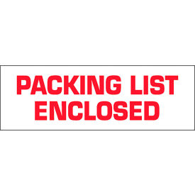 Box Packaging Inc T902P03 Tape Logic® Carton Sealing Tape, Packing List Enclosed, 2" x 110 yds., Red/White image.