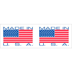 Carton Sealing Tape, Made In USA, 2" x 110 Yds., 2.2 Mil, Red/White/Blue view 2