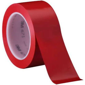 Box Packaging Inc T9674713PKR 3M™ Solid Vinyl Tape 471 2" x 36 Yds 5.2 Mil Red - 3/PACK image.