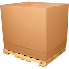 Global Industrial B1638170 Global Industrial™ Telescoping Inner Bottom Cargo Boxes, 47-1/4"L x 39-1/2"W x 36"H, Kraft image.