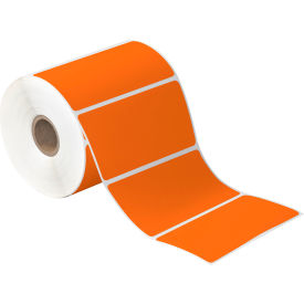 Desktop Direct Thermal Labels 4"W x 2"L 1" Core Orange 12 Rolls/Case 