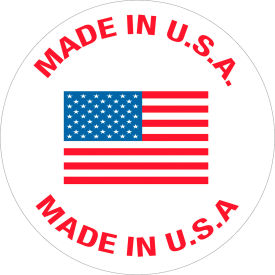 Tape Logic® Labels with "Made in U.S.A." Print 1"L x 1"W Red/White/Blue Roll of 500 