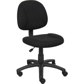 Boss Office Products B315-BK Boss Deluxe Posture Chair - Fabric - Black image.