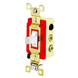 Bryant Electric Div Of Hubbell 4925W Bryant 4925W Toggle Switch, Double Pole, Double Throw, 20A, 120/277V AC, White image.
