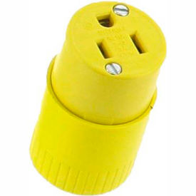 Bryant Electric Div Of Hubbell 5969BY Bryant 5969BY TECHSPEC® Straight Blade Connector, 15A, 125V, Yellow, 2-Pole, 3-Wire image.