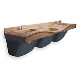 BRADLEY . S45-2465 Bradley Corp® Lavatory System, High On Left And Right, Series FL3H, 3 Person image.