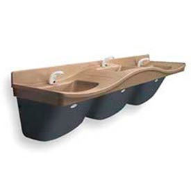 BRADLEY . S45-2466 Bradley Corp® Lavatory System, Low On Left And Right, Series FL3L, 3 Person image.