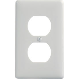 Bryant Electric Div Of Hubbell NP8W Bryant NP8W Duplex Plate, 1-Gang, Standard, White Nylon image.