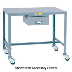 Little Giant MT1-1824-30-3R Little Giant® Mobile Machine Table W/ Shelf, Steel Square Edge, 24"W x 18"D x 30"H, Gray image.