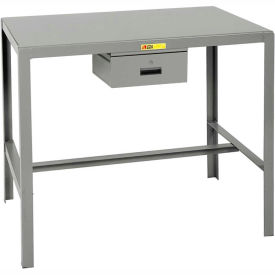 Little Giant MT1-2436-18-ED Little Giant® Stationary Machine Table W/ Shelf, Steel Square Edge, 36"W x 24"D x 18"H, Gray image.