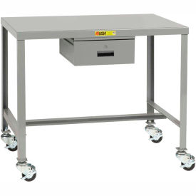 Little Giant MT1-2436-18ED3R Little Giant® Mobile Machine Table W/ Drawers, Steel Square Edge, 36"W x 24"D, Gray image.