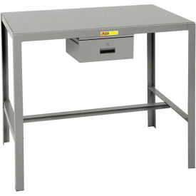 Little Giant MT1-2448-42-ED Little Giant® Stationary Machine Table W/ Drawer, Steel Square Edge, 48"W x 24"D x 42"H, Gray image.