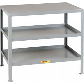 Little Giant MT1824-3 Little Giant® Stationary Machine Table W/ 3 Shelves, 24"W x 18"D, Gray image.