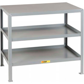 Little Giant MT2436-3 Little Giant® Stationary Machine Table W/ 3 Shelves, 36"W x 24"D, Gray image.