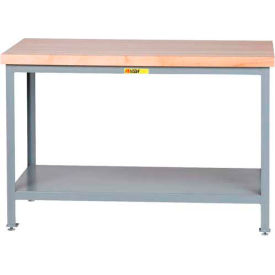 Little Giant WTS-2424-LL Little Giant® 24"W x 24"D Maple Butcher Block Square Edge Top Table, Adj. Leg, Lower Shelf image.