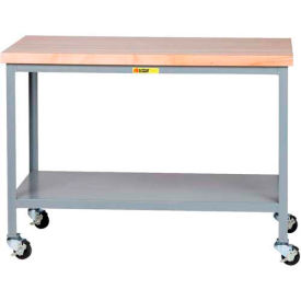 Little Giant Mobile Maple Top Table, Lower Shelf - 36