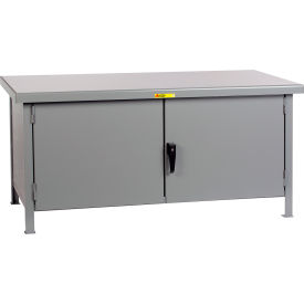 Little Giant WWC-3672 Little Giant Storage Workbench w/ Steel Square Edge Top, 72"W x 36"D, Gray image.