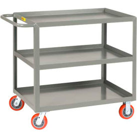 Little Giant® Welded Service Cart w/3 Lip Shelves 2000 lb. Capacity 48""L x 30""W x 35""H Gray
