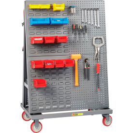 Little Giant AFCP-2436-5PY Little Giant® Mobile A-Frame - Lean Tool Cart, Combo Pegboard/Louvered Panels, 24"D x 36"W image.