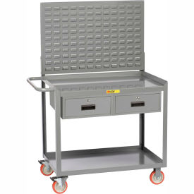 Little Giant MW2436-5TL2DRLP Little Giant® Mobile Workbench, 41-1/2 x 24", Louvered Panel, 2 Shelves & 2 Drawers image.