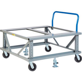 Little Giant Ergonomic Adj. Height Pallet Stand with Handle PDEH4848-6PH2FL - Open Deck 48x48