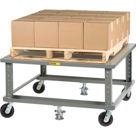 Little Giant PDSE4048-6PH2FL Little Giant® Ergonomic Adj. Height Pallet Stand PDSE4048 - Solid Deck 40 x 48 with Floor Locks image.