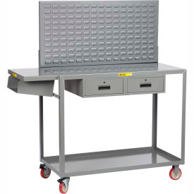 Little Giant QC2436-TL2DRLP Little Giant® Mobile Workbench, 48-1/2 x 24", Louvered Panel, Writing Shelf & Drawer image.