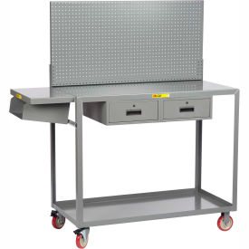 Little Giant QC2436-TL2DRPB Little Giant® Welded Steel Mobile Work Table, 48 x 24", 2 Drawers image.